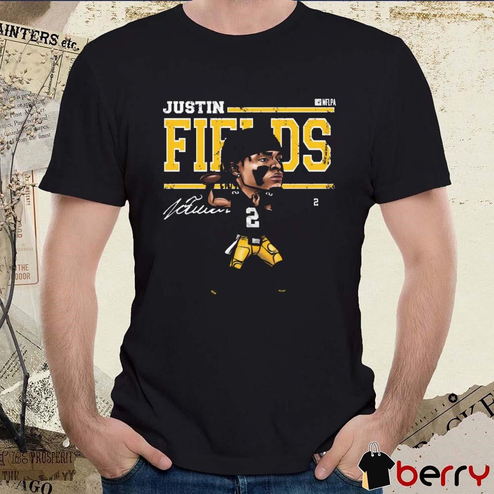 Justin Fields Pittsburgh Steelers NFL Cartoon Signature t-shirt