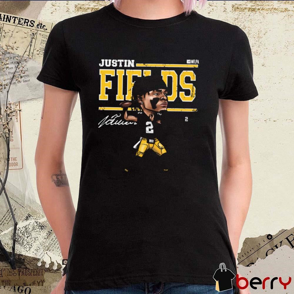 Justin Fields Pittsburgh Steelers NFL Cartoon Signature t-shirt