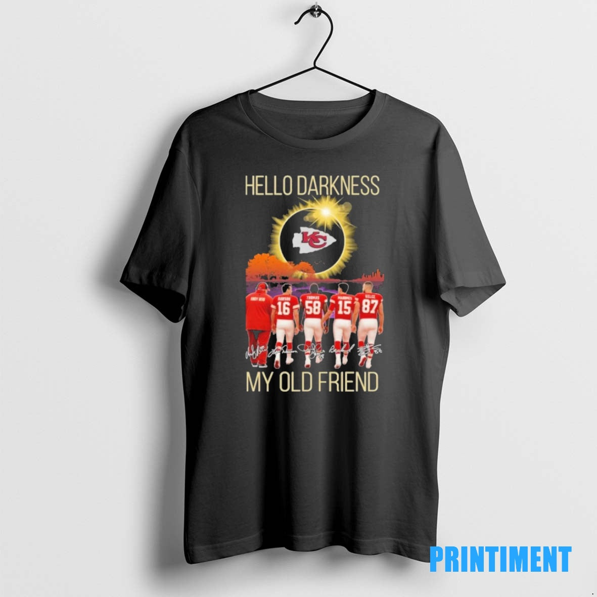 Official Kansas City Chiefs Hello Darkness My Old Friend Tee Sweater