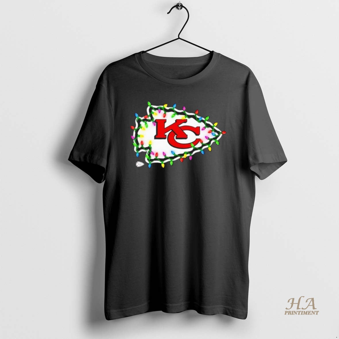 Official Kansas City Chiefs Logo Holiday Lights Black