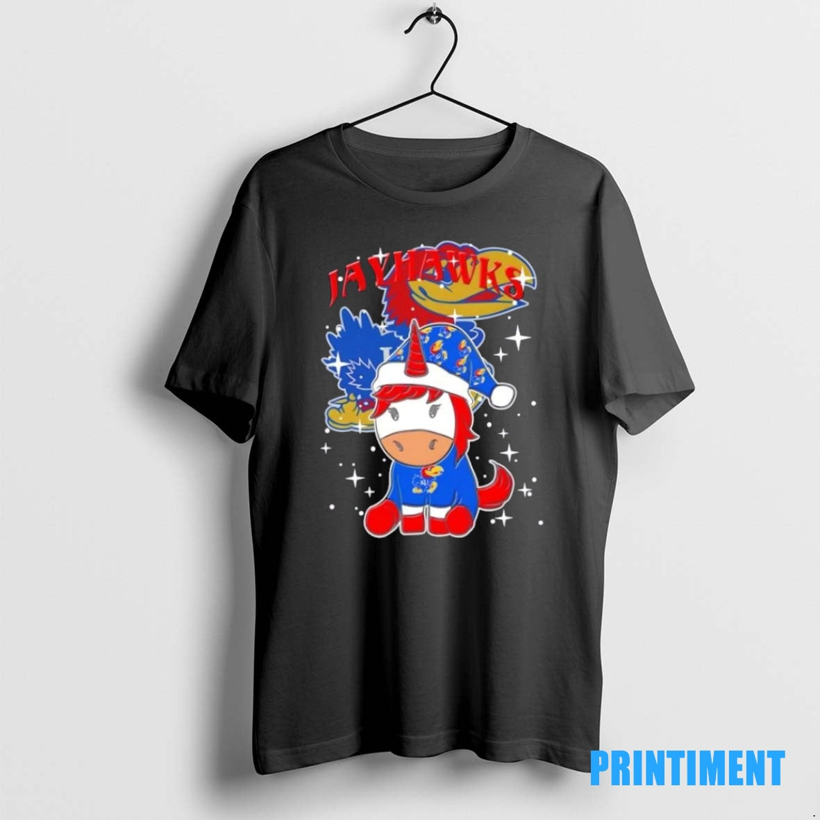 Official Kansas Jayhawks Football X Unicorn Merry Christmas Tee Sweater