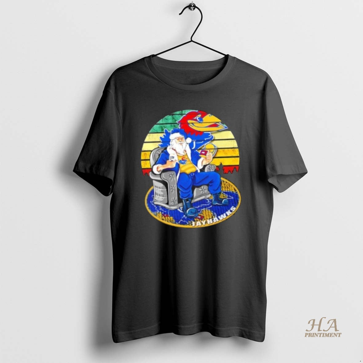 Official Kansas Jayhawks X Santa Claus Christmas Vintage