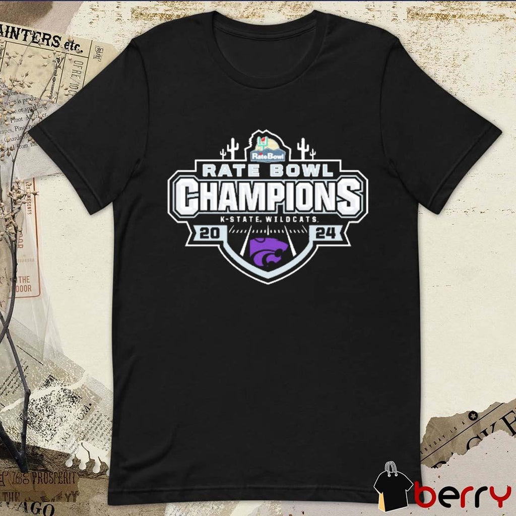 Kansas State Wildcats 2024 Rate Bowl Champions NCAA t-shirt