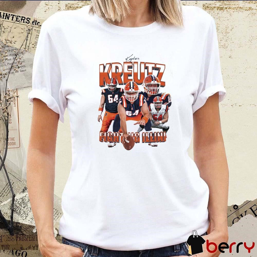 Kaptain Josh Kreutz Trenches Fighting Illini Illinois Football Graphic t-shirt