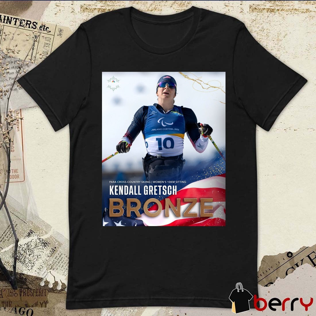 Kendall Gretsch Para Cross-Country Skiing Women’s 10km Sitting Bronze Medal Poster t-shirt