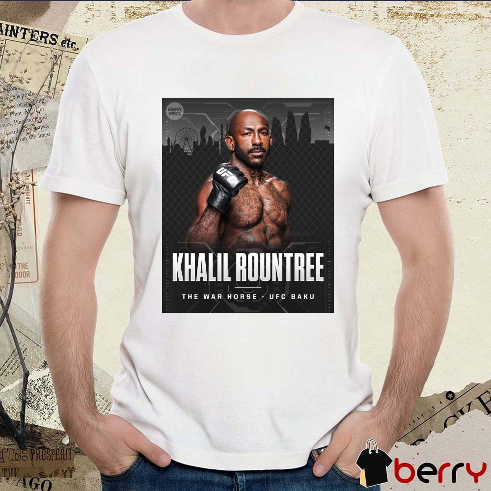 Khalil Rountree Jr. Win Over Jamahal Hill The War Horse UFC Baku Poster t-shirt