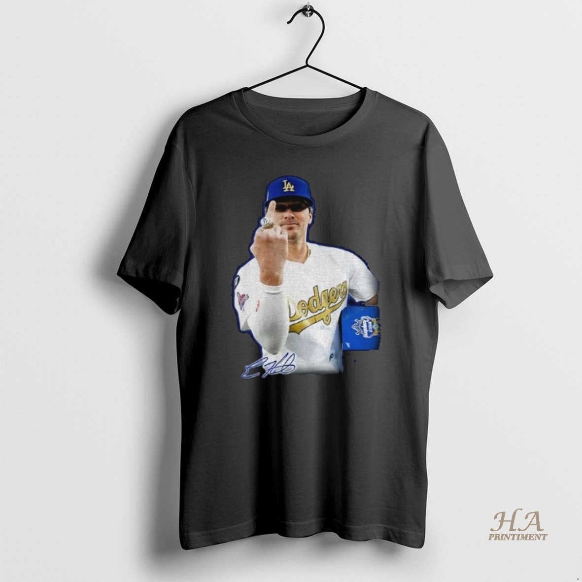 Official Kike Hernandez Middle Finger Los Angeles Dodgers Mlb Baseball Meme Signature