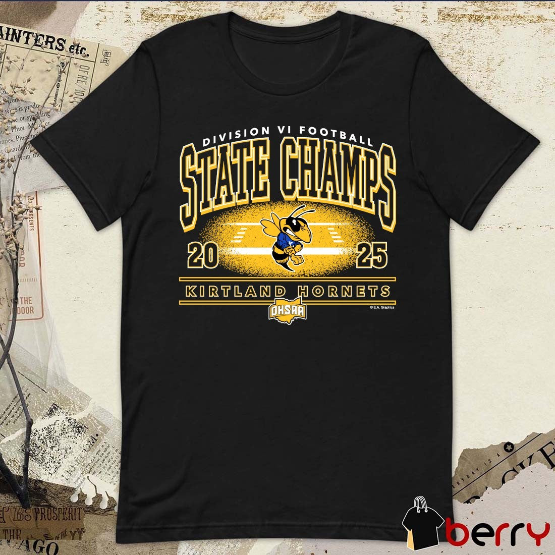 Kirtland Hornets 2025 OHSAA Football Division 6 State Champions t-shirt