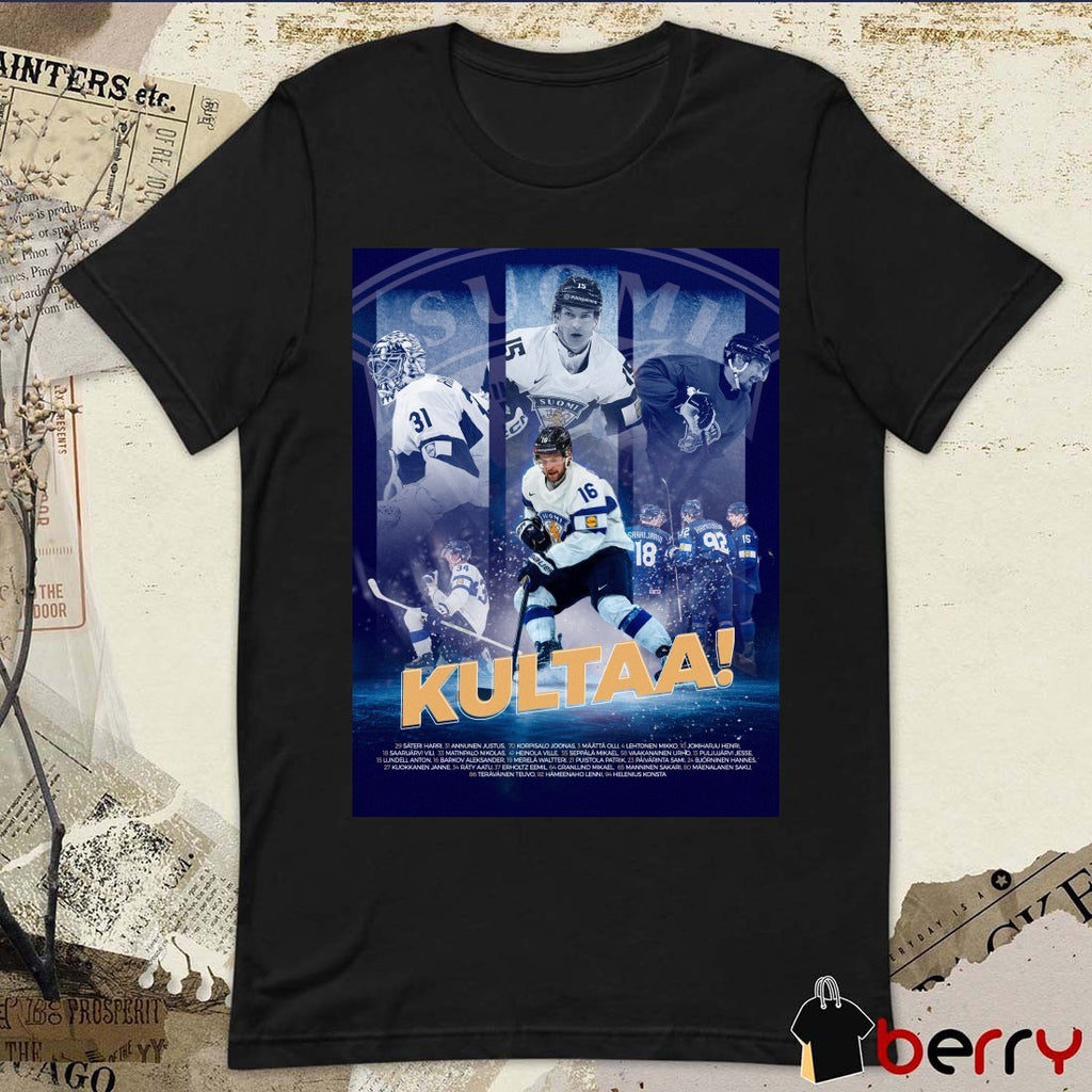 Kultaa 2026 Finnish Roster Aleksander Barkov, Anton Lundell, and Teuvo Teräväinen Poster t-shirt