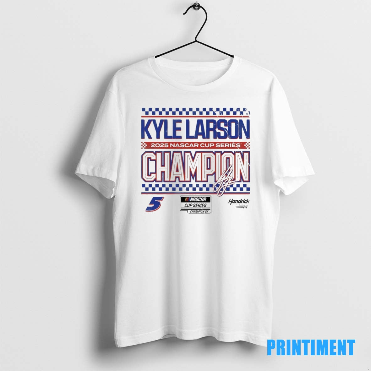 Official Kyle Larson 2025 Nascar Cup Series Champion Signature Tee Sweater