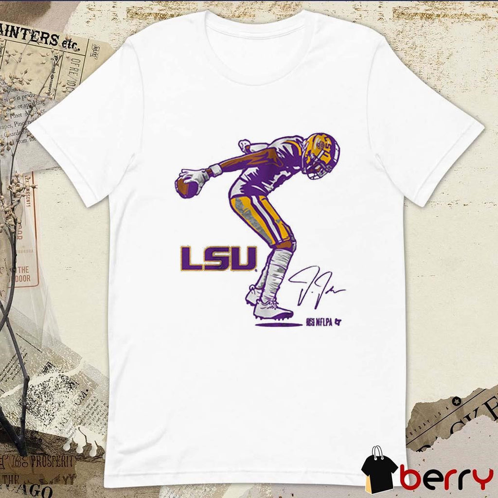 LSU Tigers Football Justin Jefferson Superstar Pose Signature t-shirt