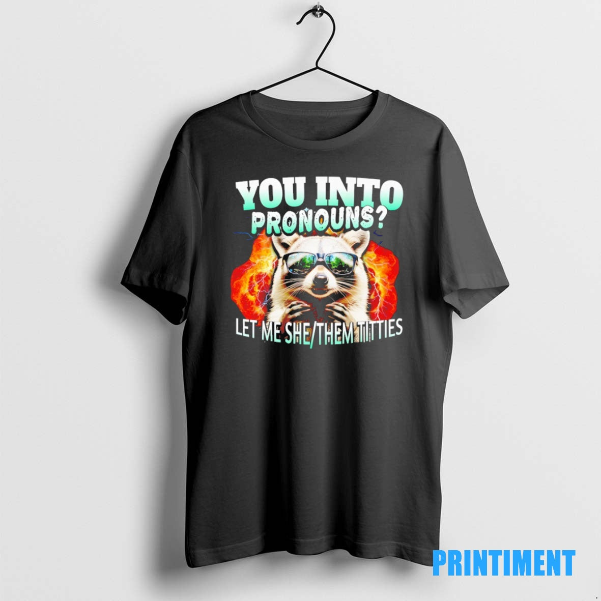Official Let Me She Them Titties Raccoon Pronouns Tee Sweater