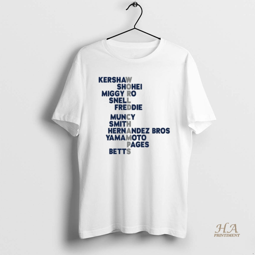 Official Los Angeles Baseball 2025 World Champs Acrostic Players Names
