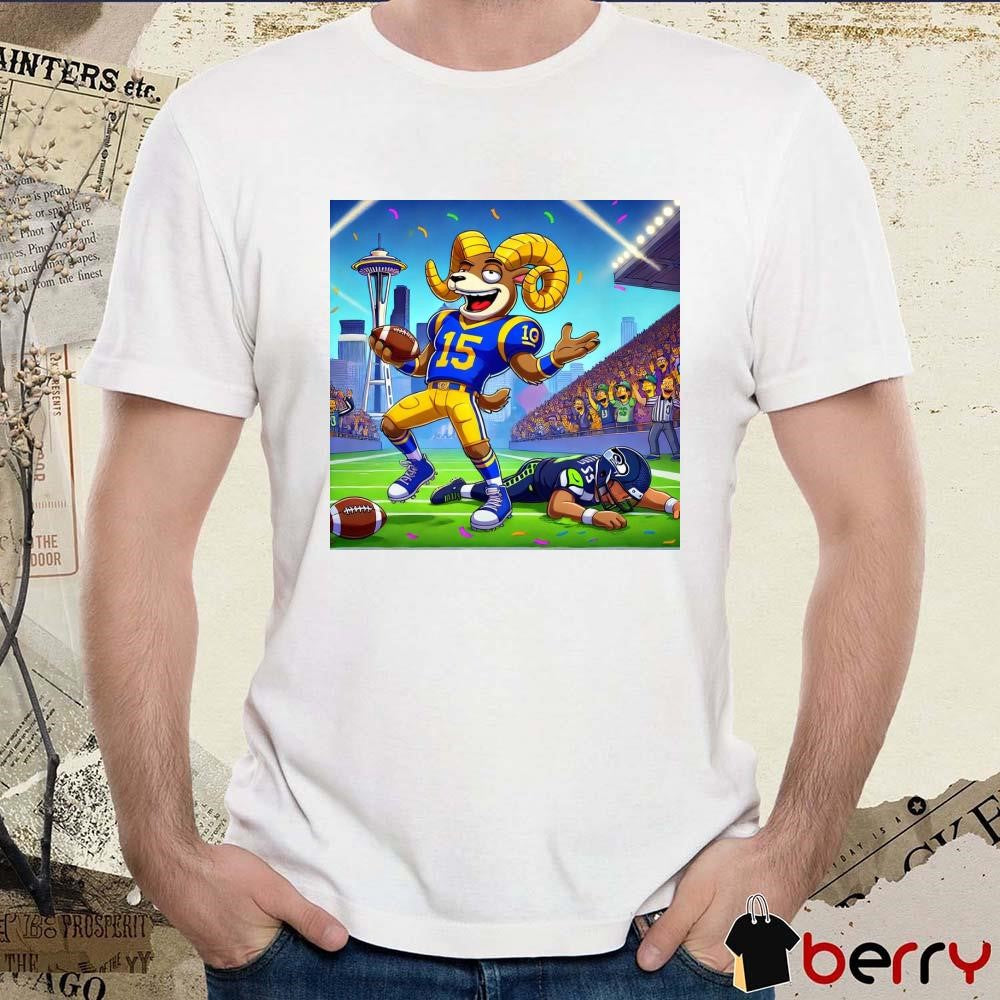 Los Angeles Rams Winner Seattle Seahawk Dinner Mascot Poster t-shirt
