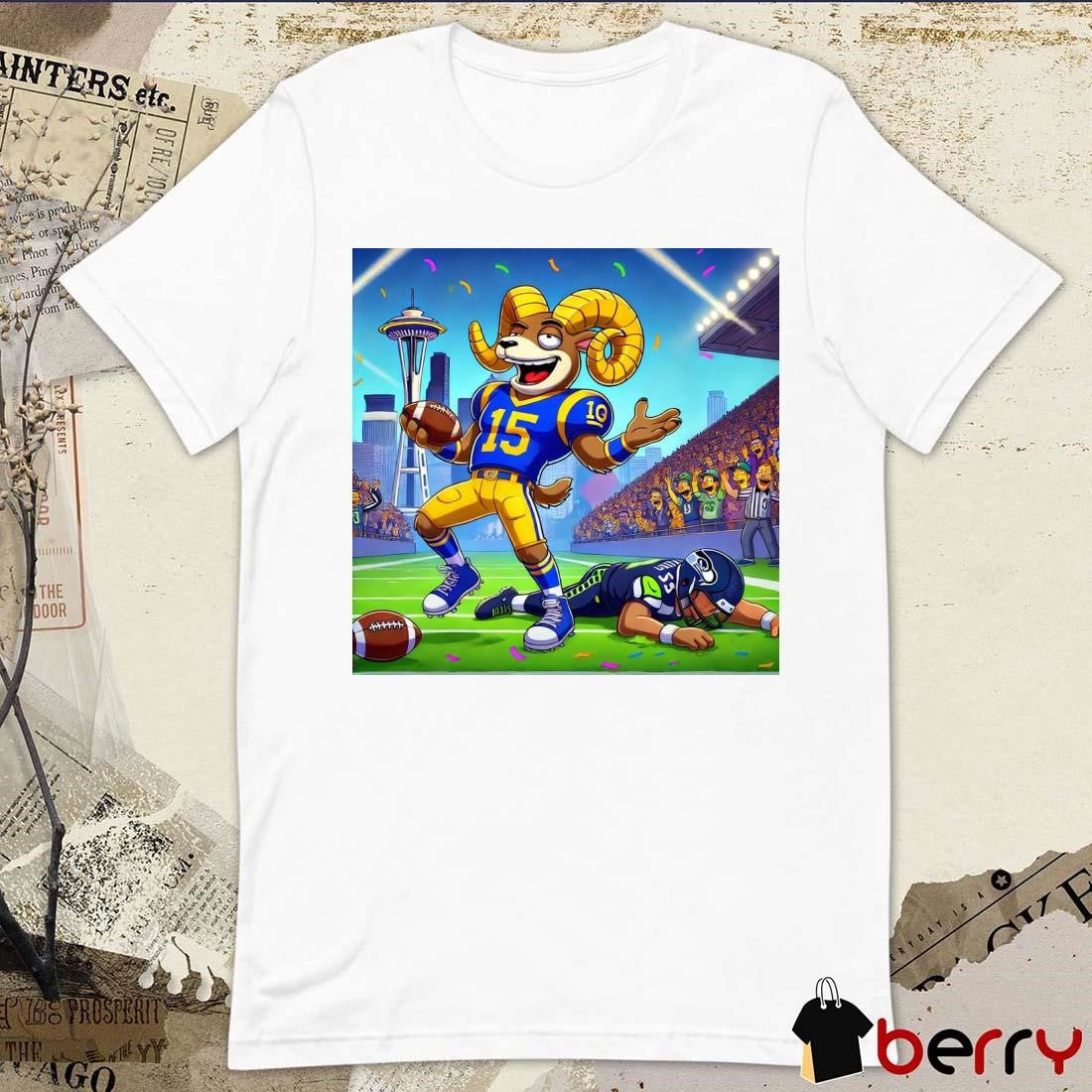 Los Angeles Rams Winner Seattle Seahawk Dinner Mascot Poster t-shirt