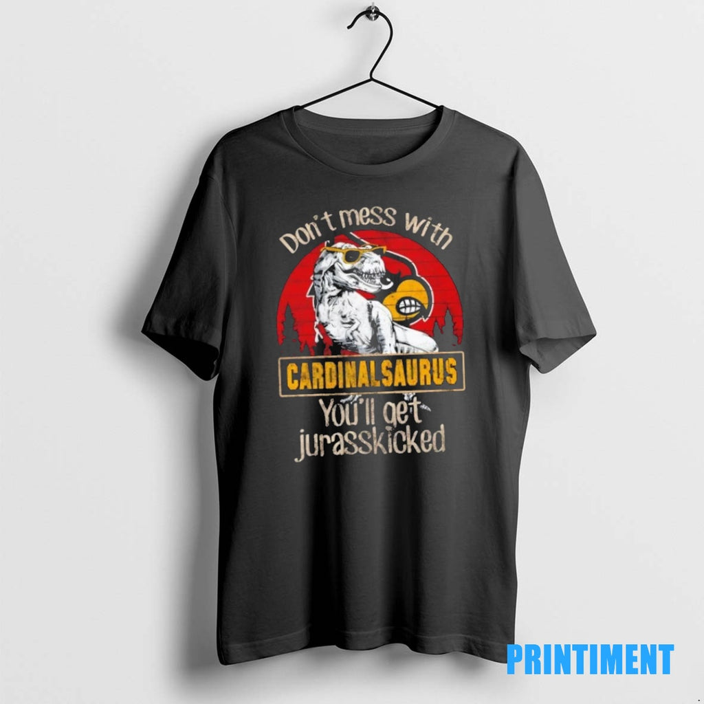 Official Louisville Cardinals Dont Mess With Cardinalsaurus Youll Get Jurasskicked Tee Sweater