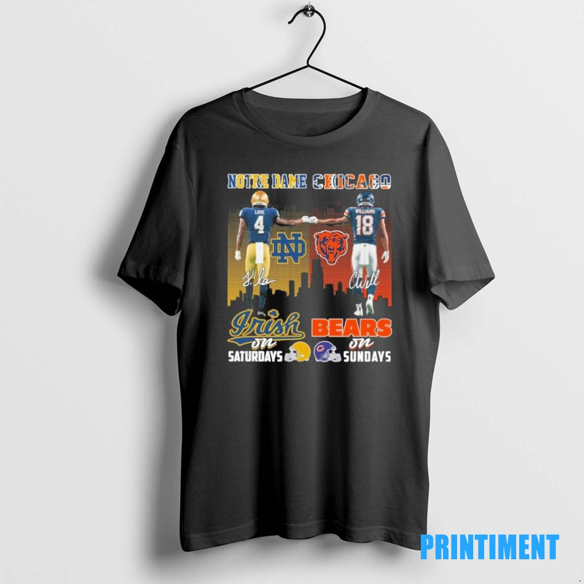 Official Love Notre Dame On Saturdays And William Bears On Sundays Tee Sweater