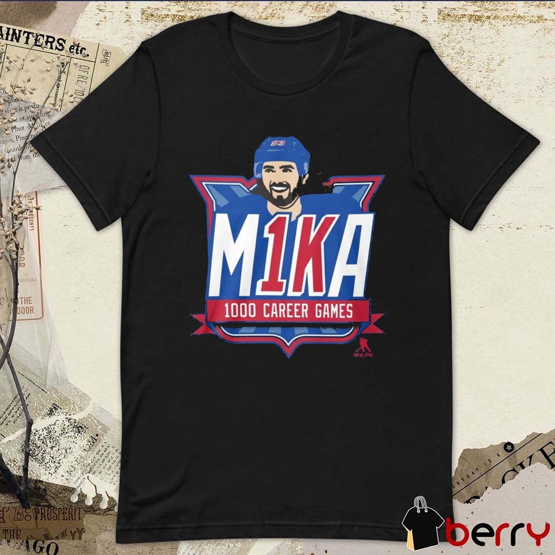 M1KA Mika Zibanejad 1000 Career Games New York Rangers NHL Hockey Fan Graphic t-shirt