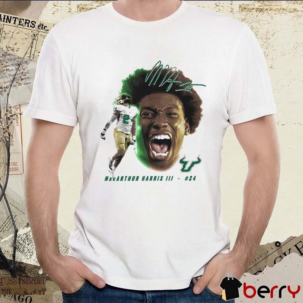 MacArthur Harris III MacArthur Harris III South Florida Bulls Football Portrait Signature t-shirt
