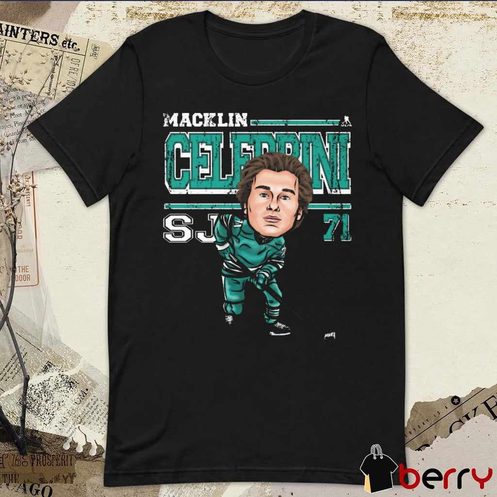 Macklin Celebrini 71 San Jose Sharks Cartoon Vintage t-shirt