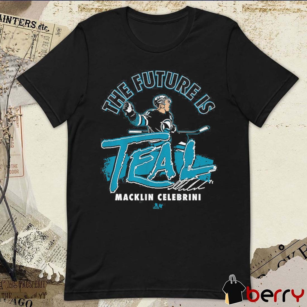 Macklin Celebrini The Future is Teal San Jose Sharks Signature t-shirt