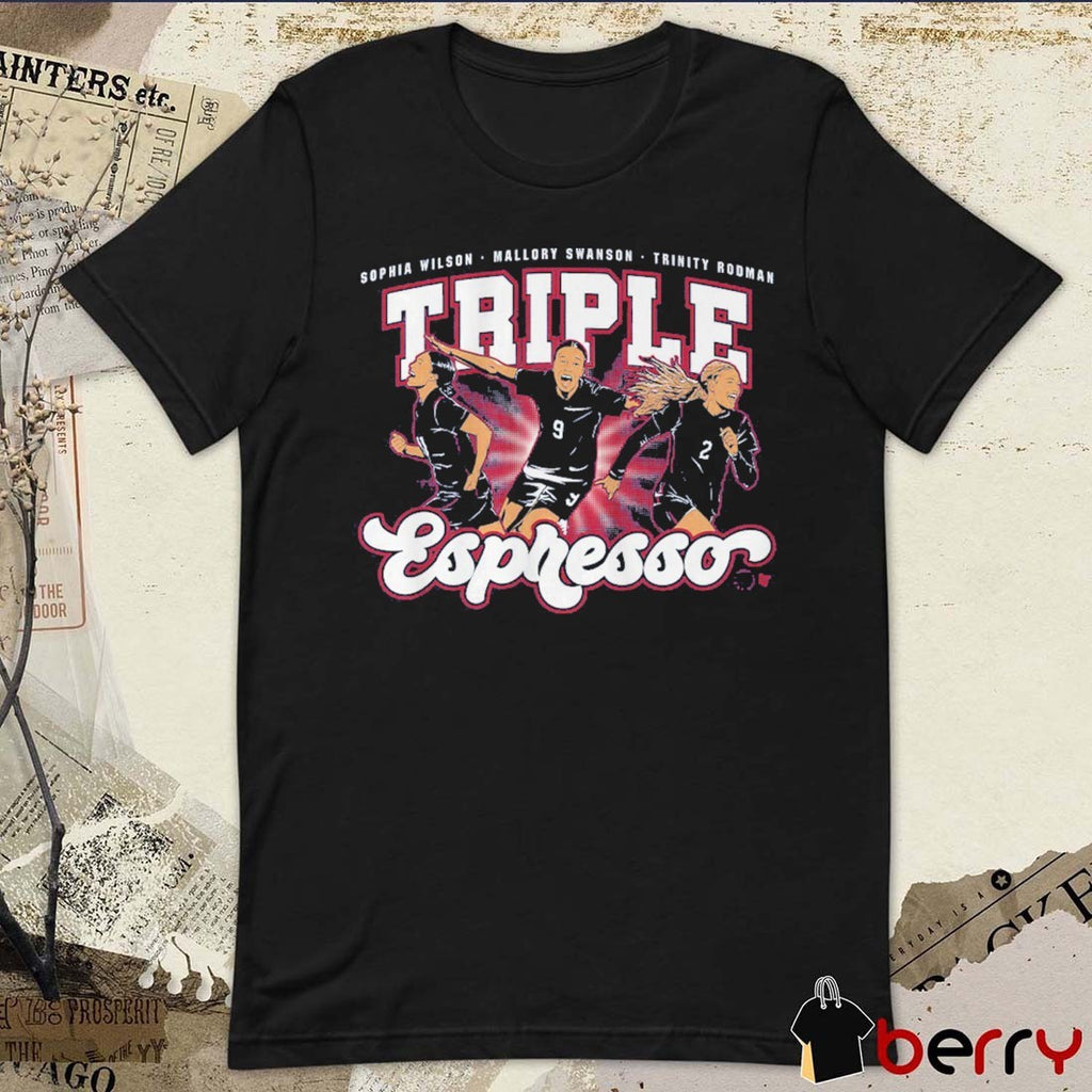 Mallory Swanson, Trinity Rodman, and Sophia Wilson Triple Espresso 2026-27 Chicago Stars FC NWSL t-shirt