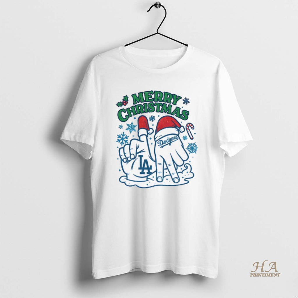 Official Merry Christmas Los Angeles Dodgers Hands Mlb Baseball World Series 2025