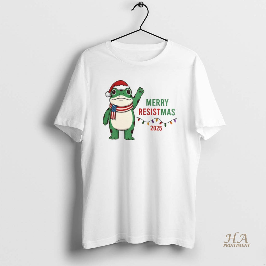 Official Merry Resistmas Portland Frog Santa Hat Merry Christmas 2025