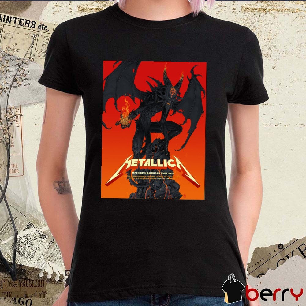 Metallica M72 North American Tour 2025 Santa Clara 2025 Poster t-shirt