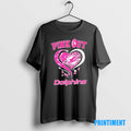 Official Miami Dolphins Football X Pink Out Hearts Tee Sweater