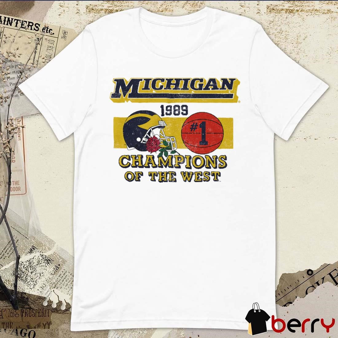 Michigan Wolverines #1 Vintage 1989 Champions of the West t-shirt