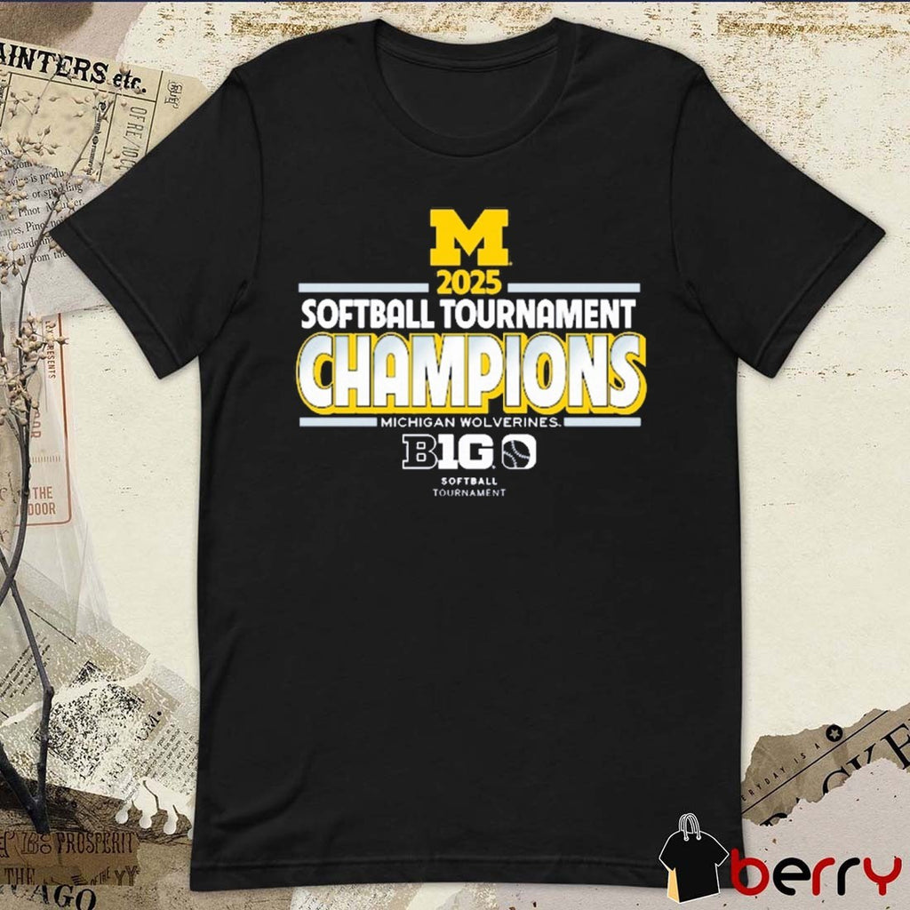 Michigan Wolverines Big Ten Softball Conference Tournament Champions Locker Room NCAA 2025 t-shirt