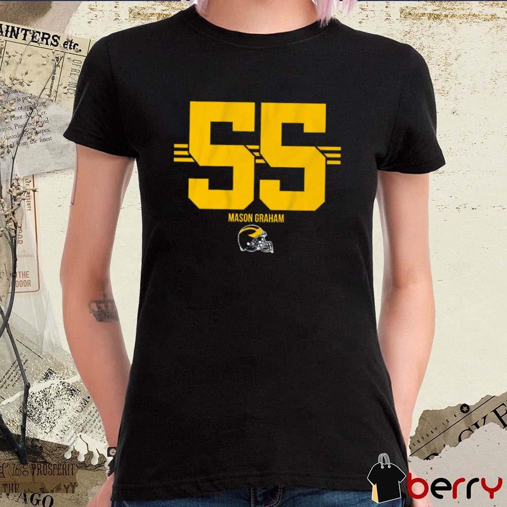 Michigan Wolverines Football Mason Graham 55 Stripe t-shirt
