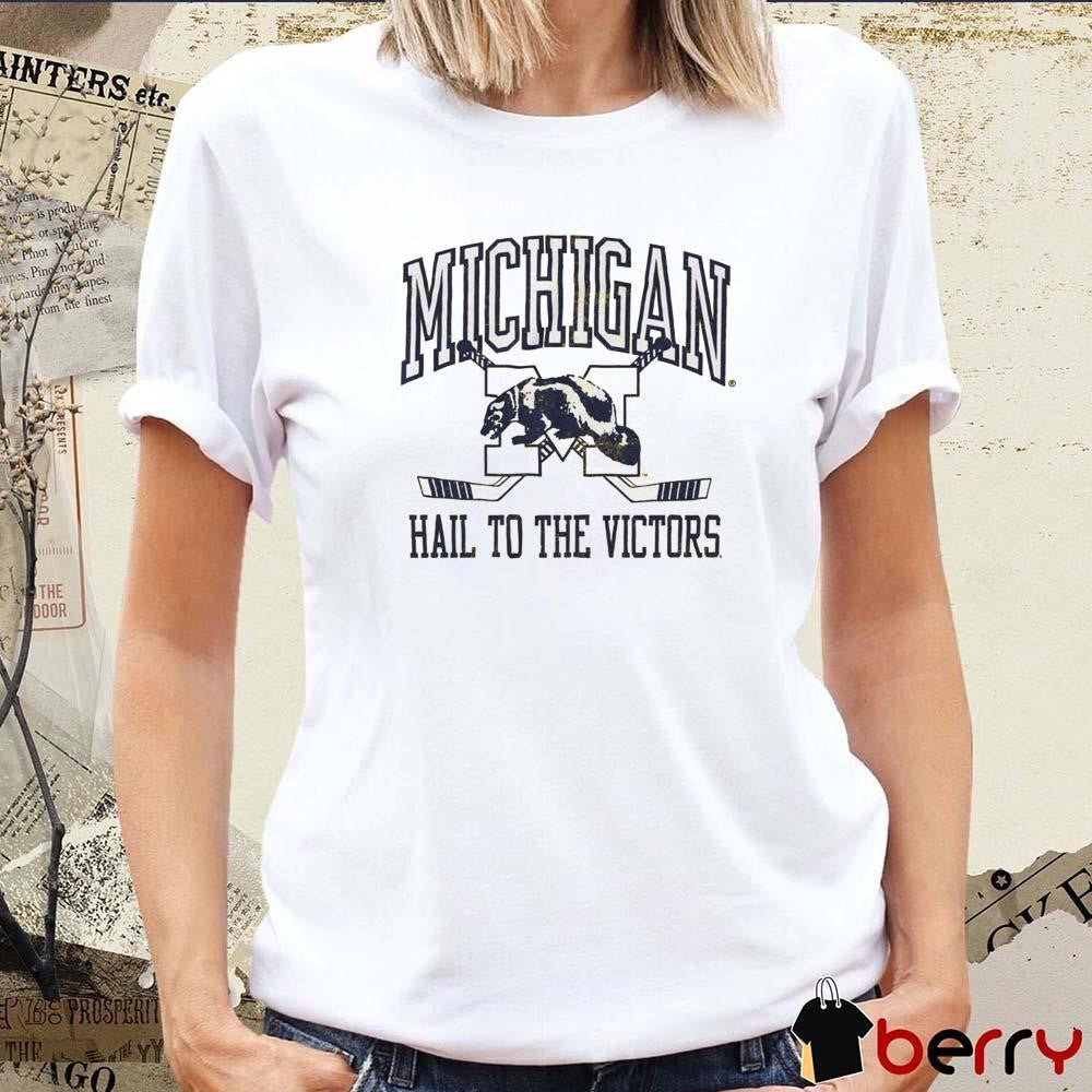 Michigan Wolverines Hail To The Victors Vintage Hockey t-shirt