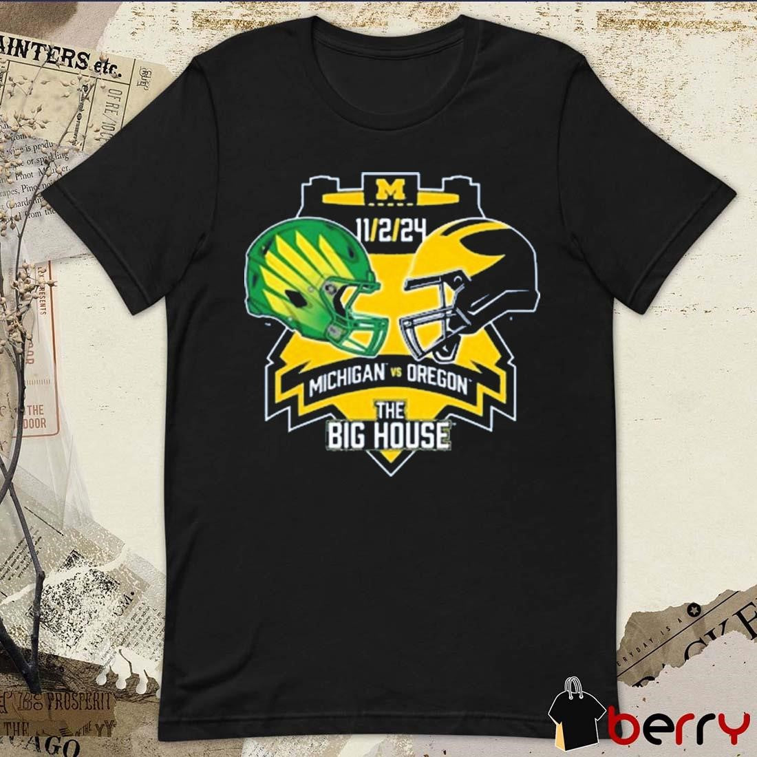 Michigan Wolverines Vs Oregon Ducks The Big House 11.2.24 Helmet t-shirt