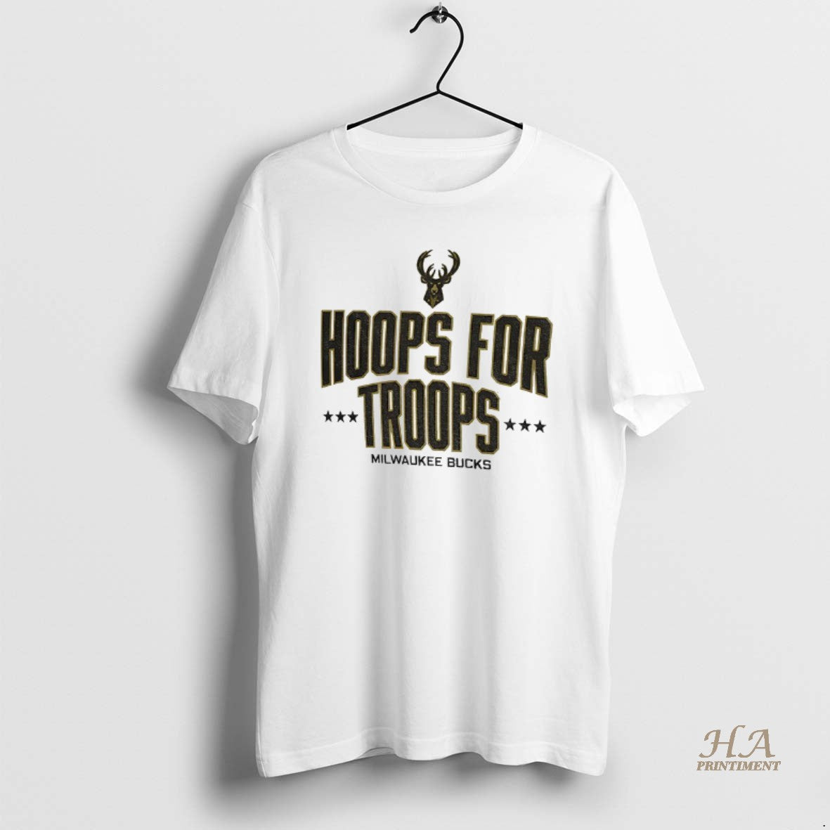 Official Milwaukee Bucks Basketball Nba Hoops For Troops Logo