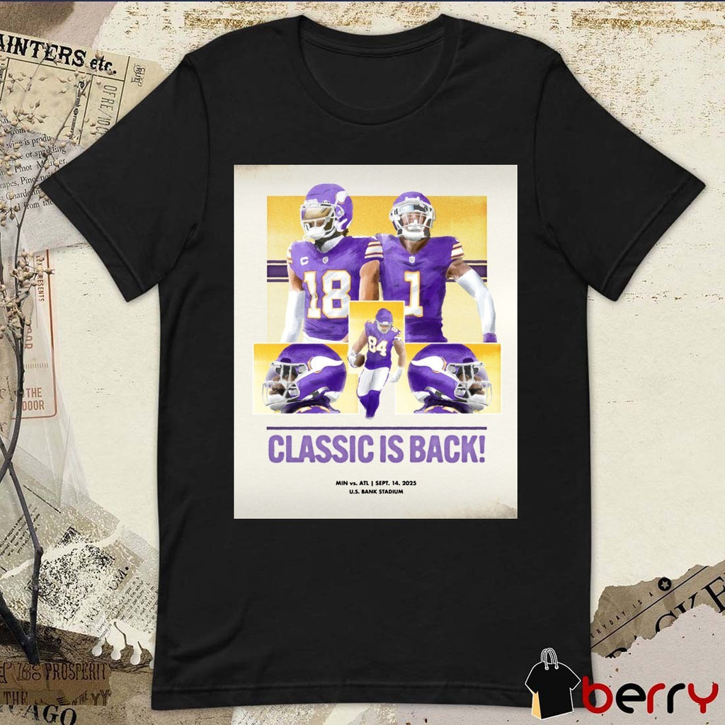 Minnesota Vikings Vs Atlanta Falcons September 14 2025 Classic Is Back US Bank Stadium Poster t-shirt