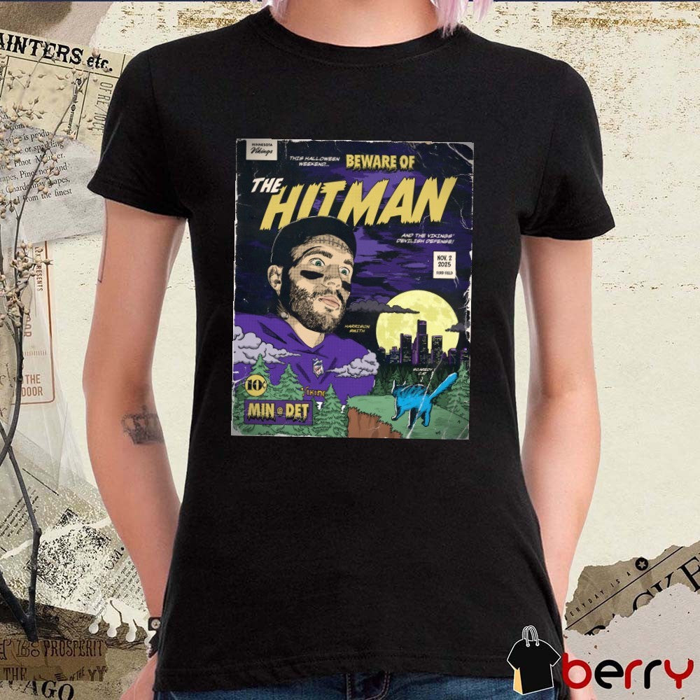 Minnesota Vikings Vs Detroit Lions Beware of The Hitman November 2 2025 Poster t-shirt