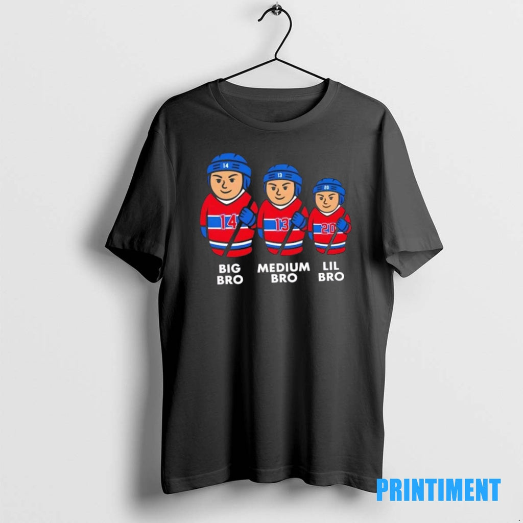 Official Montreal Canadiens 3 Bros Big Bro Medium Bro Lil Bro Tee Sweater