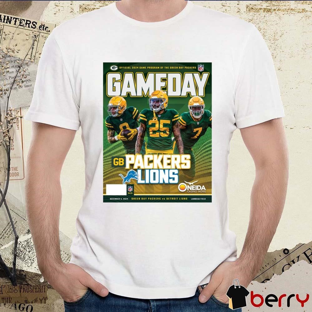 NFL Green Bay Packers Gameday Program 11-3-24 Detroit Lions Poster t-shirt