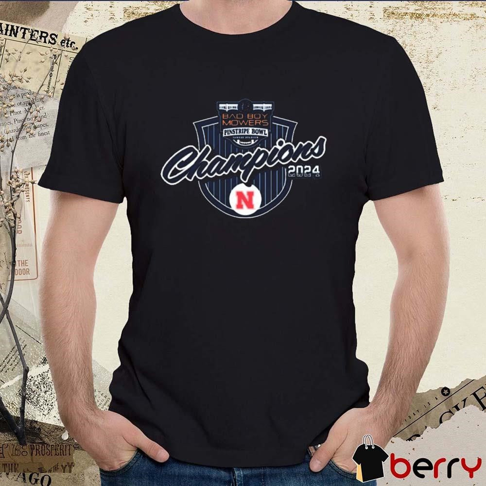 Nebraska Cornhuskers Bad Boy Mowers Pinstripe Football Bowl 2024 Champions t-shirt