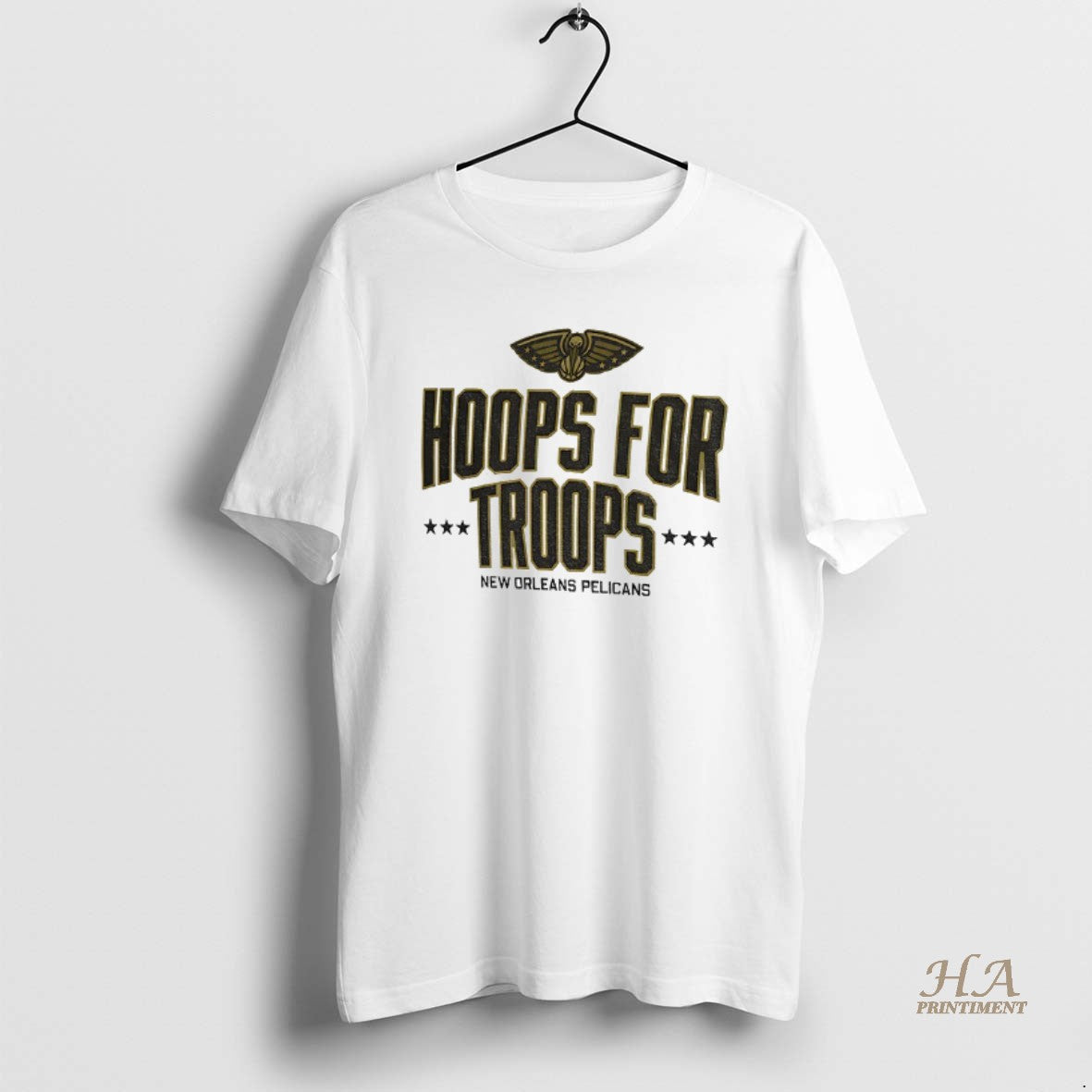 Official New Orleans Pelicans Basketball Nba Hoops For Troops Logo