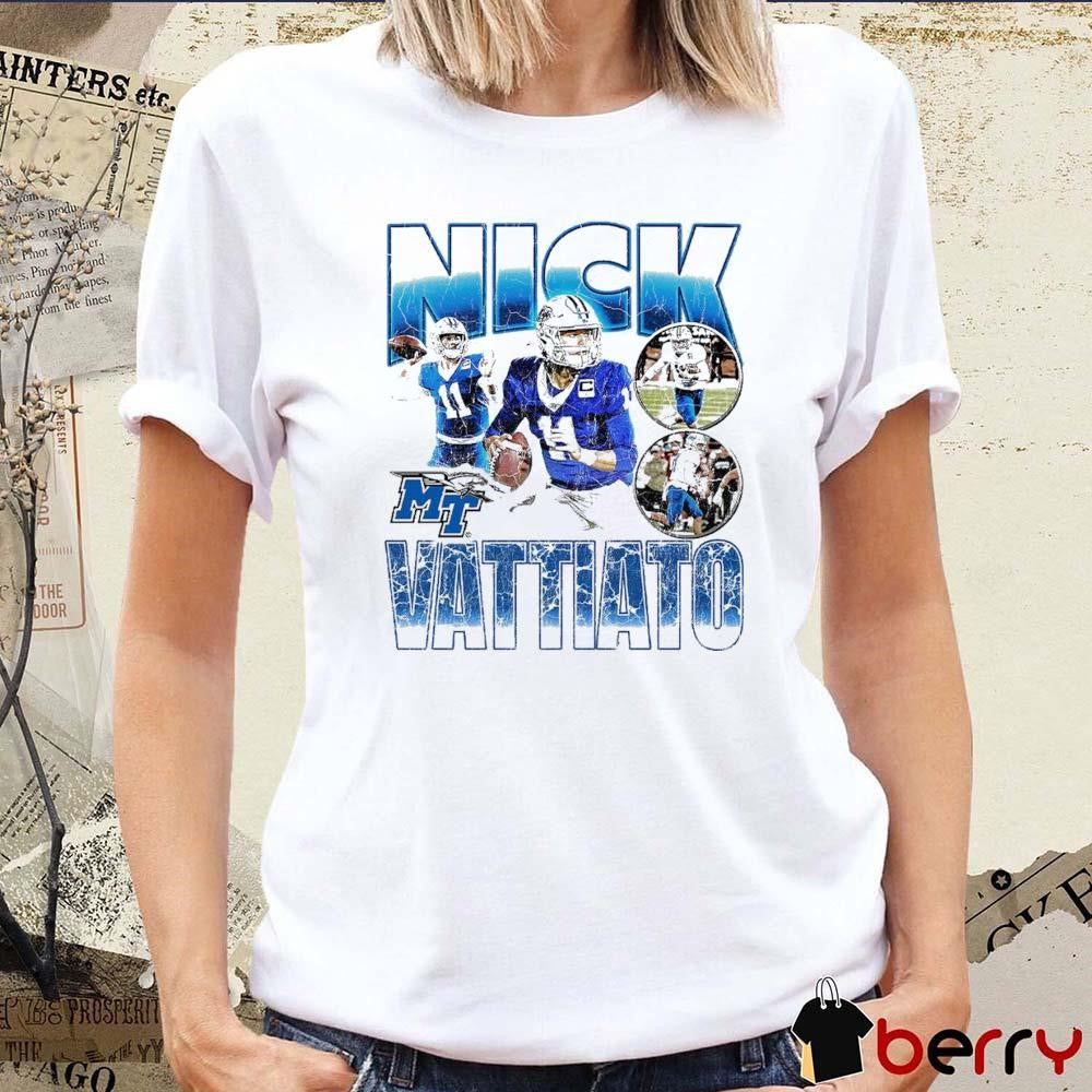 Nick Vattiato Middle Tennessee Blue Raiders 90s Retro Graphic t-shirt