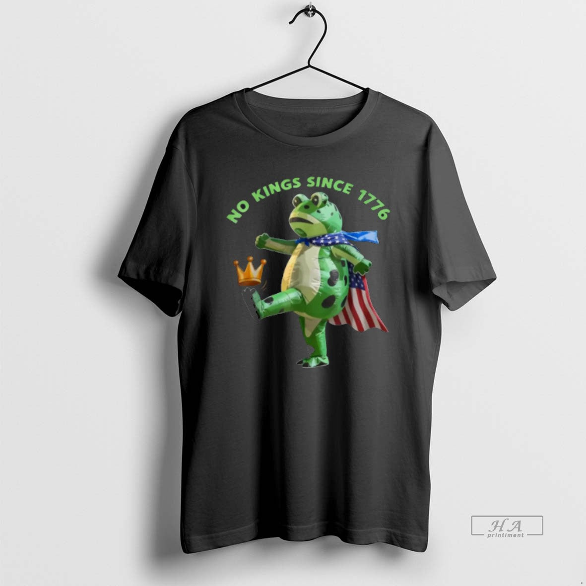 Official No Kings Since 1776 Portland Frog Kicking Crown