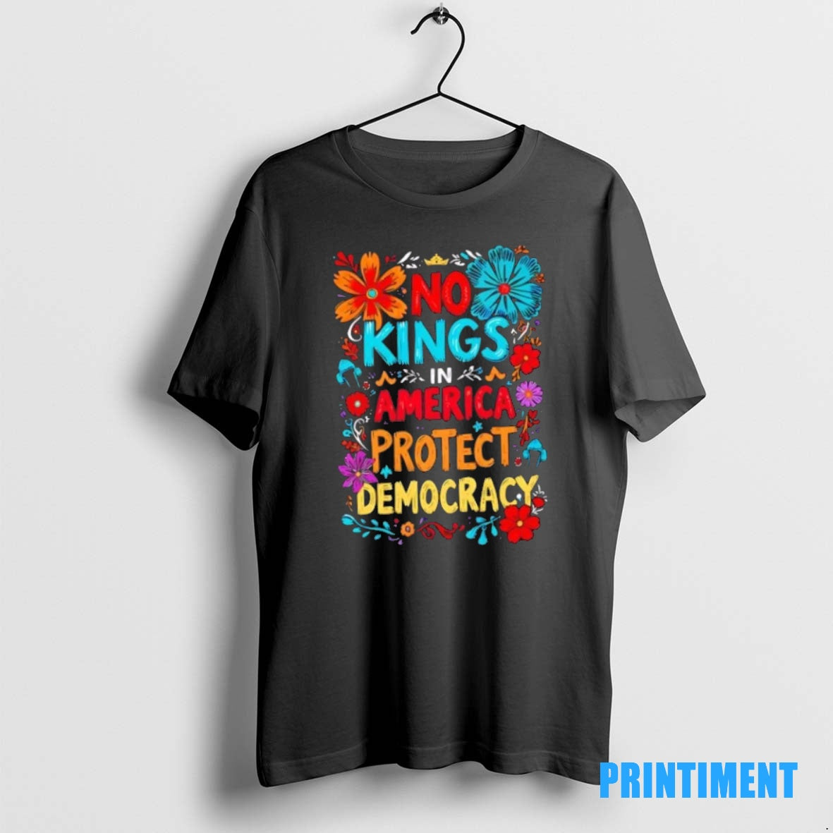 Official No Kings In America Protect Democracy Floral Tee Sweater