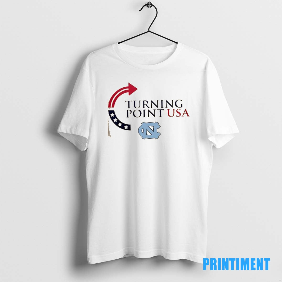 Official North Carolina Tar Heels X Freedom Turning Point Usa Charlie Kirk 2 Sided Tee