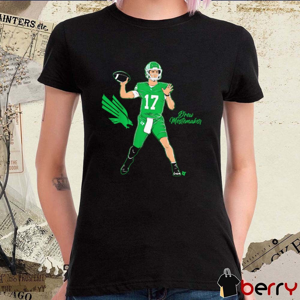 North Texas Mean Green Football Drew Mestemaker Superstar Pose t-shirt