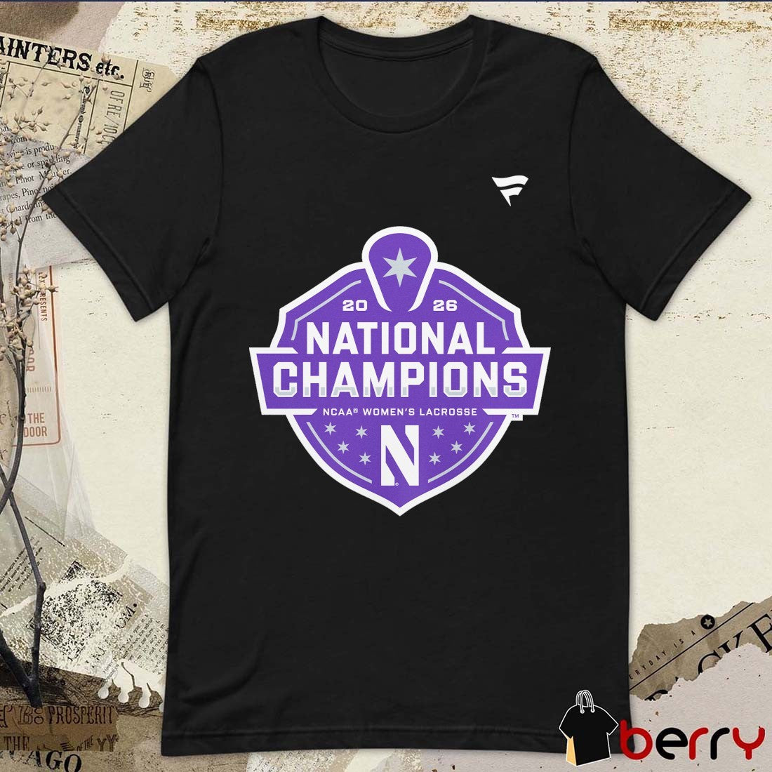 Northwestern Wildcats 2026 NCAA Women’s Lacrosse National Champions Logo t-shirt