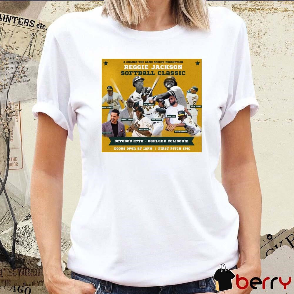 Oakland Athletics Reggie Jackson Softball Classic October 27TH – 2024 Oakland Coliseum Poster t-shirt