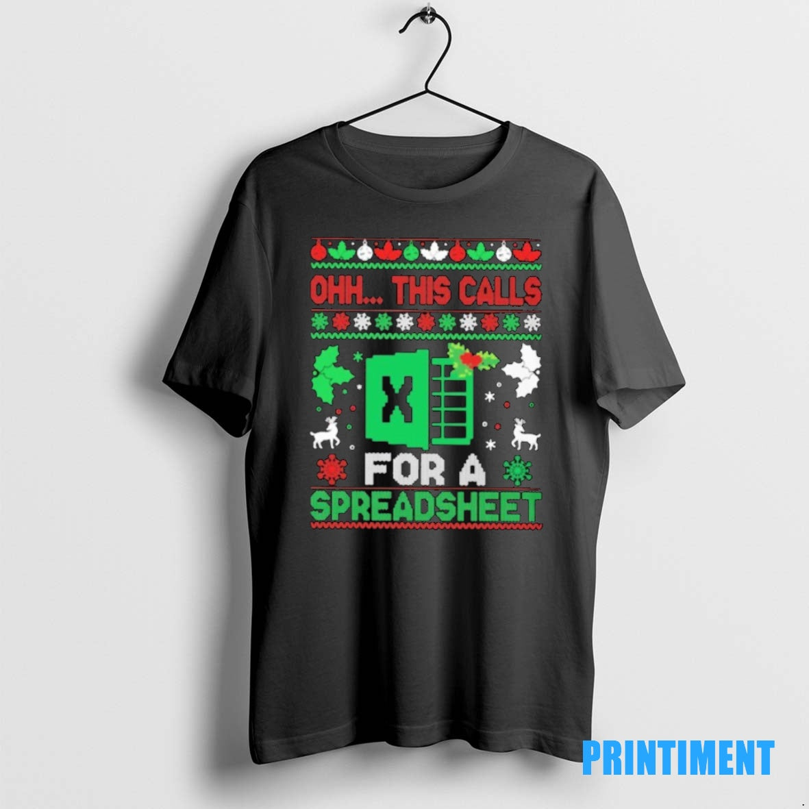 Official Ohh This Call For A Spreadsheet Ugly Christmas Tee Sweater